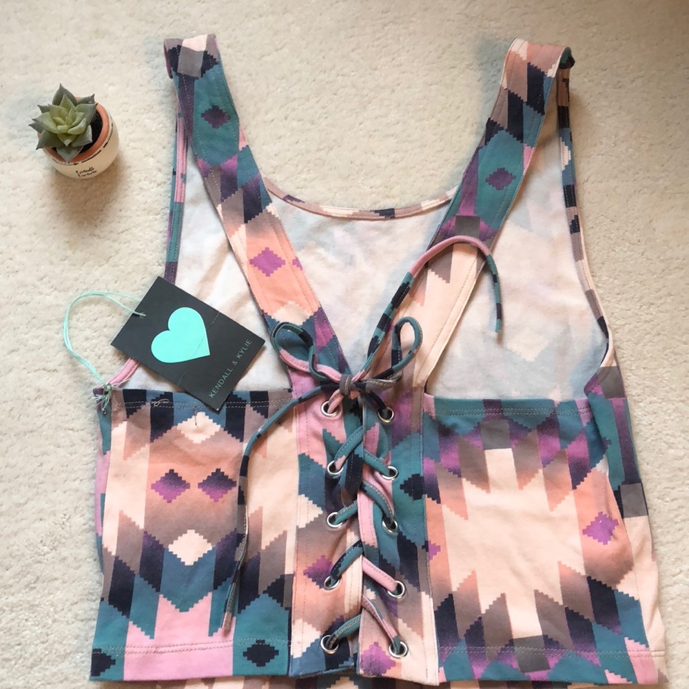 K&K Southwestern Print Crop Top